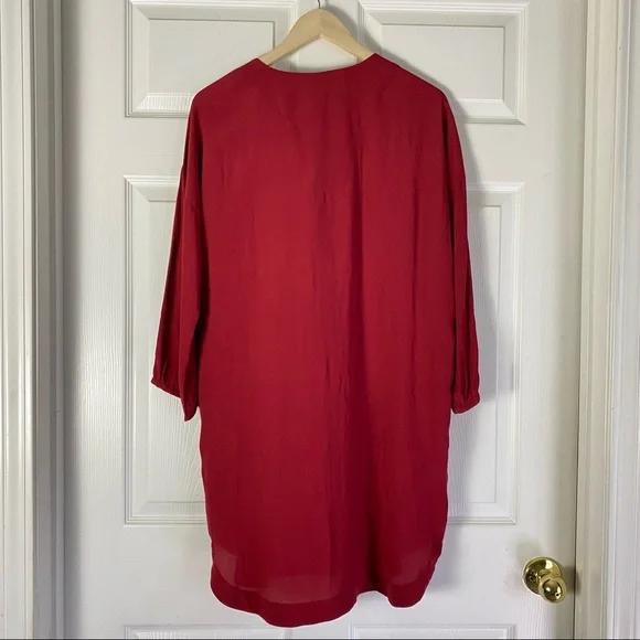 Madewell Maroon Du Jour Shift Dress - Picture 5 of 6